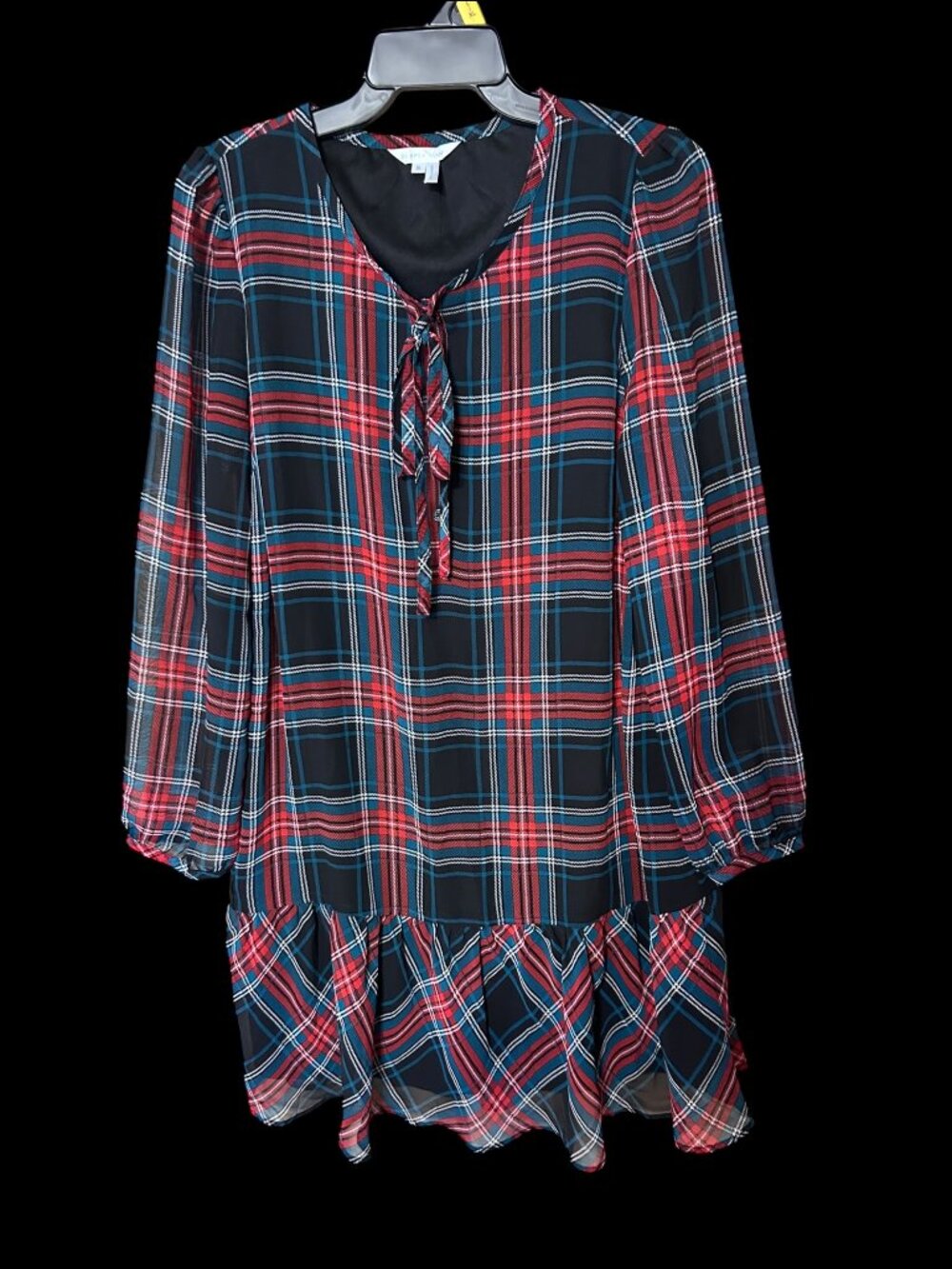 Draper James Tartan Plaid Drop Waist Shift Dress  Size S